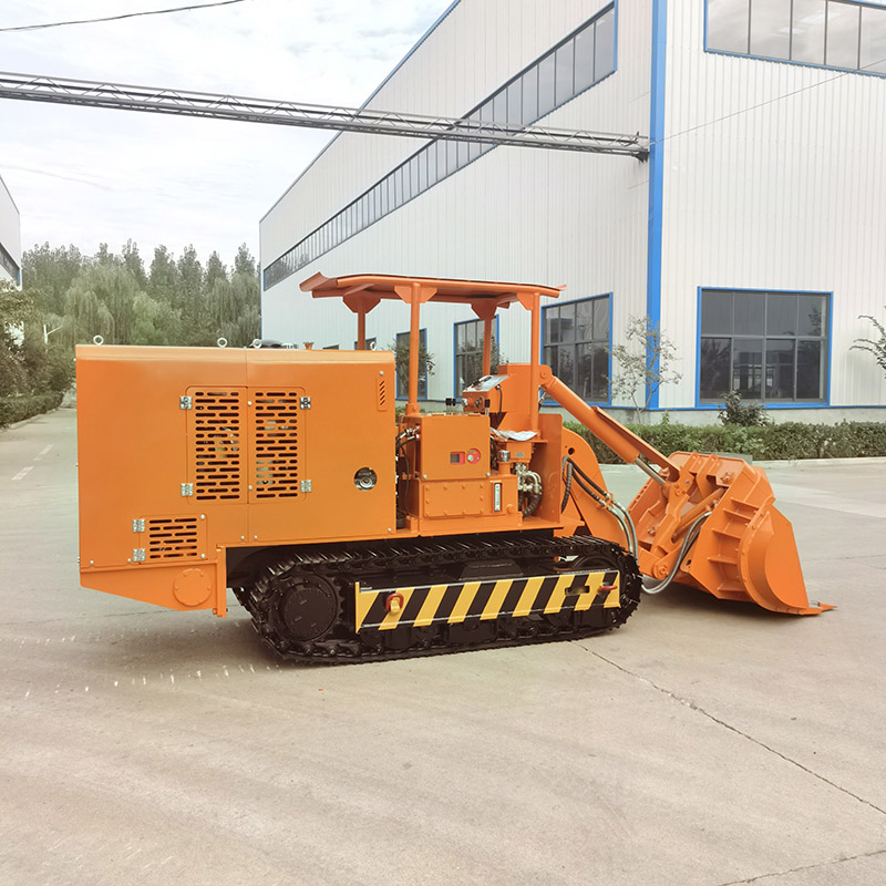 Боковая разгрузка угольной шахты с помощью погрузчика горных пород