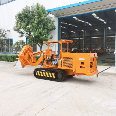 Loader Batu Tipe Rendah dengan Bak Penampung Samping